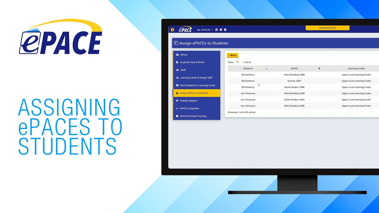 ePACE: Assigning ePACEs to Students