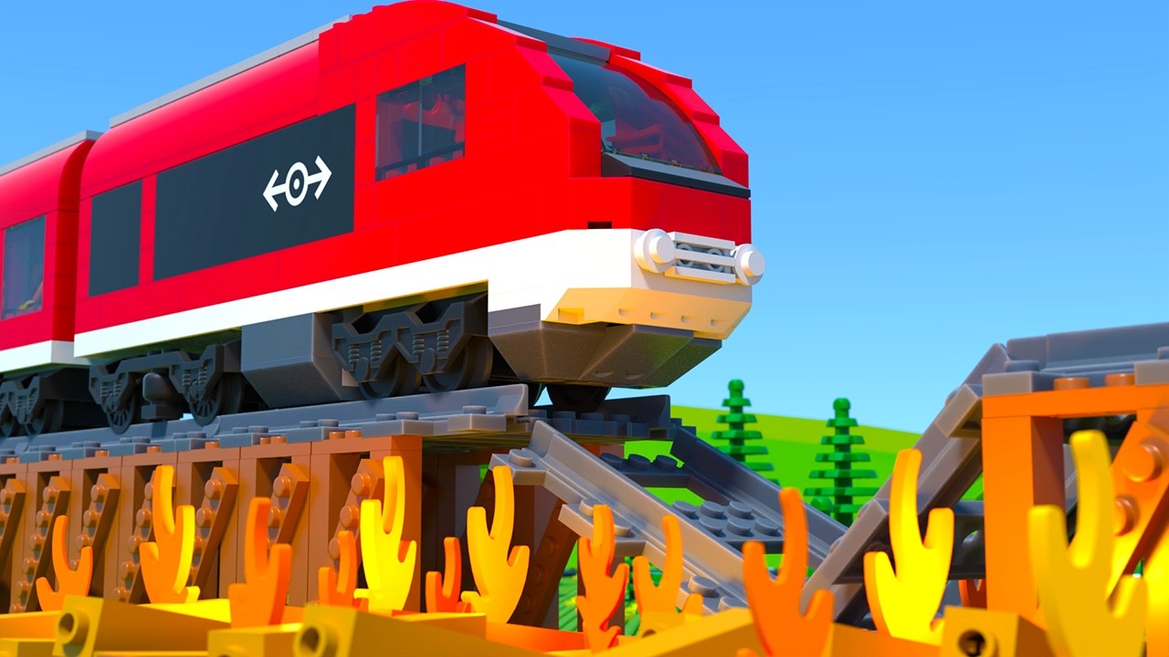 LEGO Train Bridge Ride Fail
