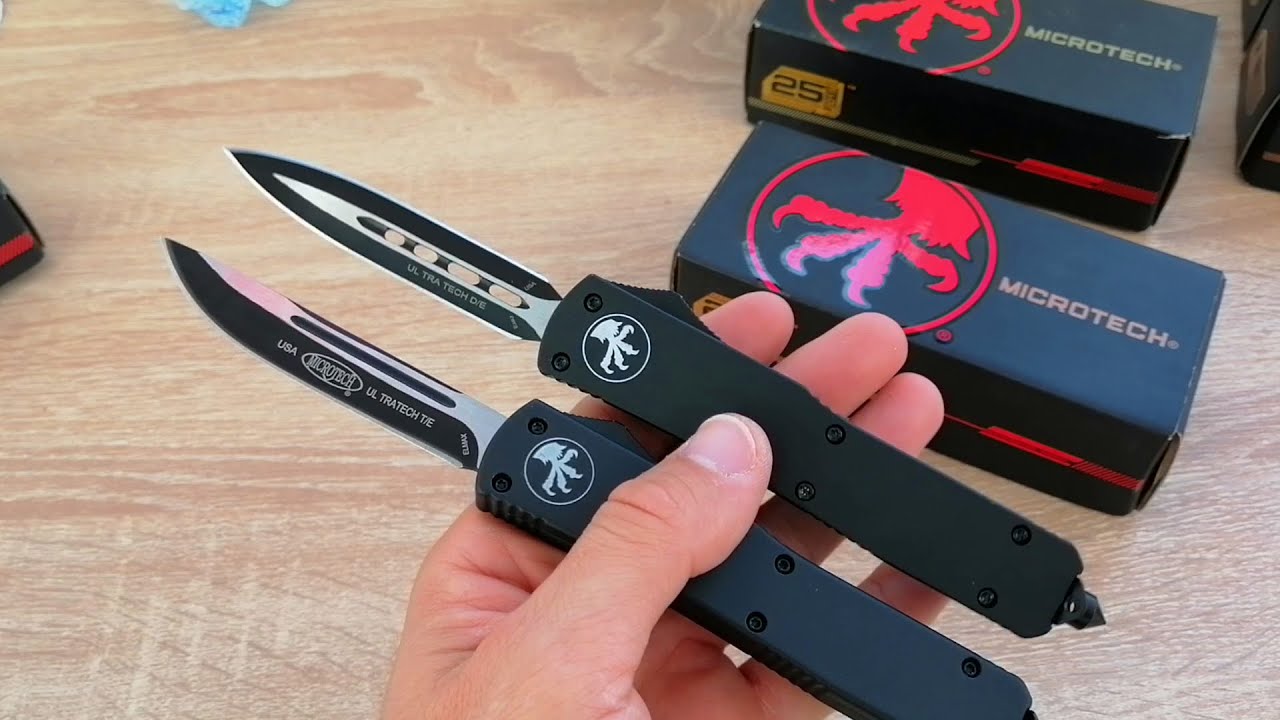 Microtech Ultratech D/E & T/E Elmax OTF Knife Cutit automat EDC
