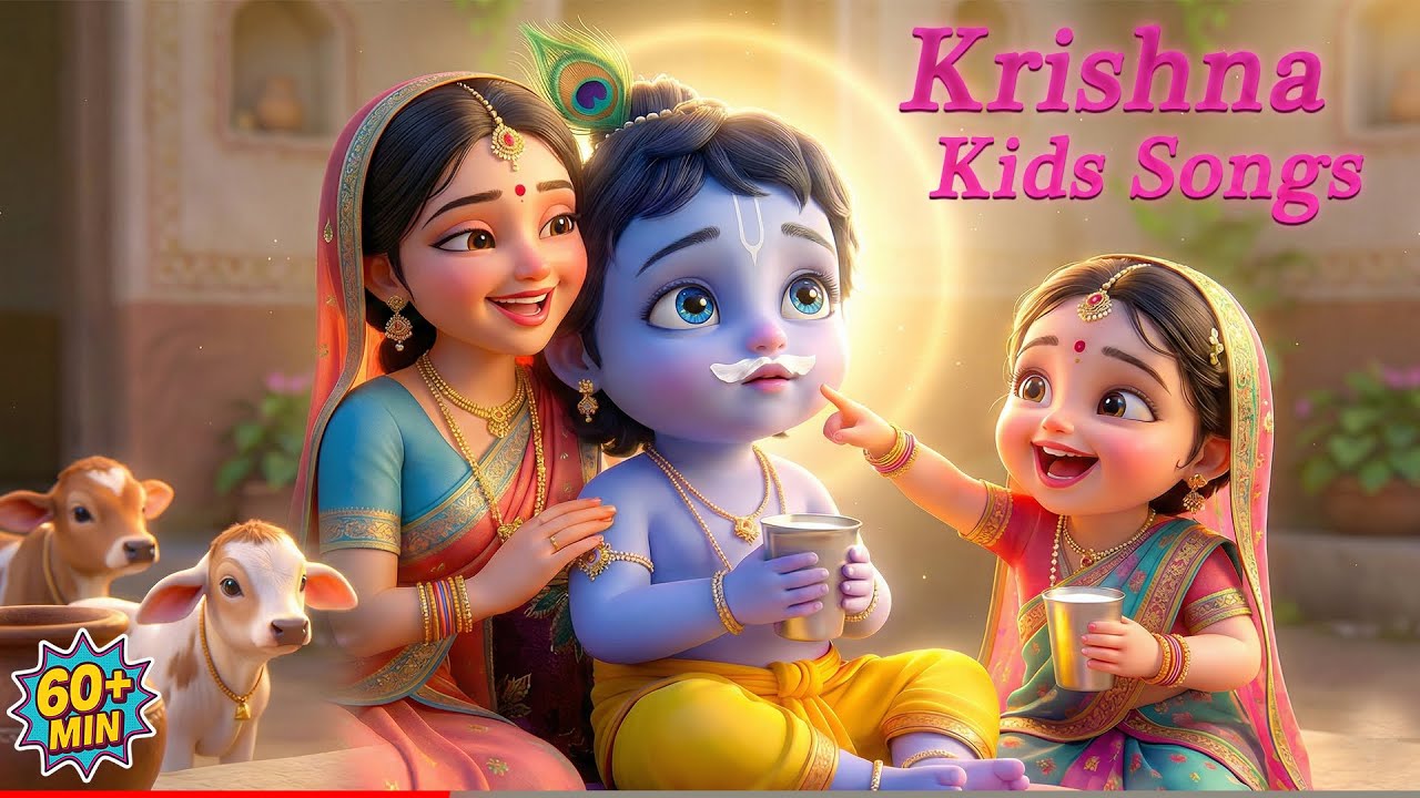Krishna with Kids | Krishna Bhajan for Peace & Joy | Rhymes Collection