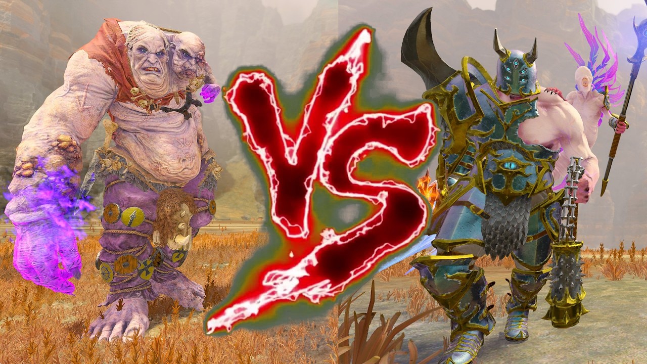 Curs'd Ettin (Runecaller) VS Vilitch the Curseling - Tides of Torment DLC | Total War Warhammer 3