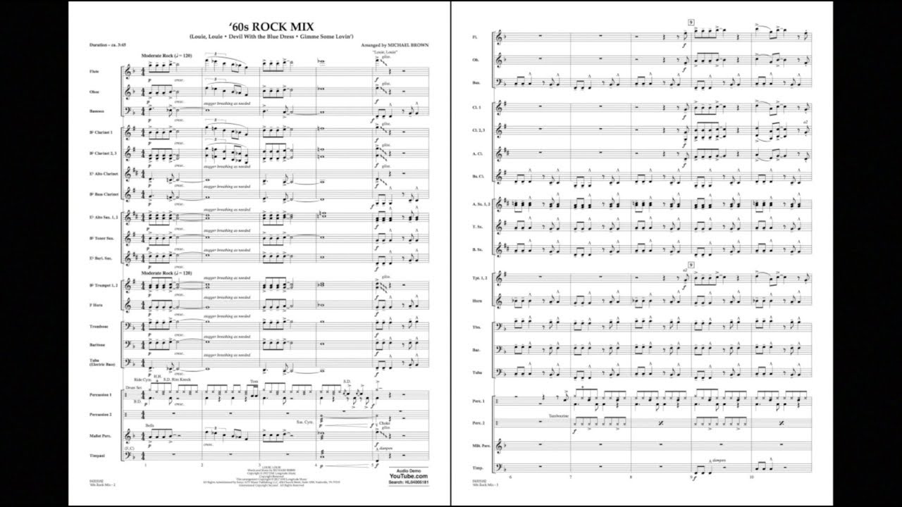 '60s Rock Mix arranged by Michael Brown