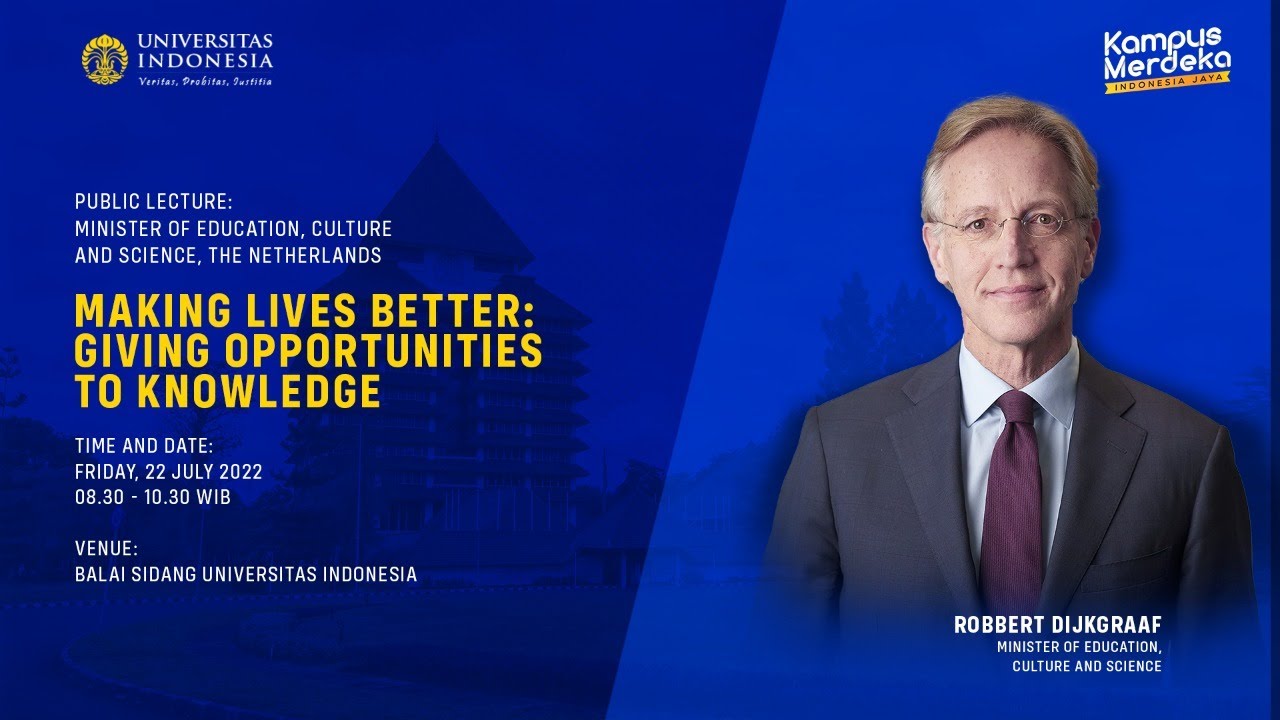 Public Lecture:  Minister of Education, Culture and Science, The Netherlands