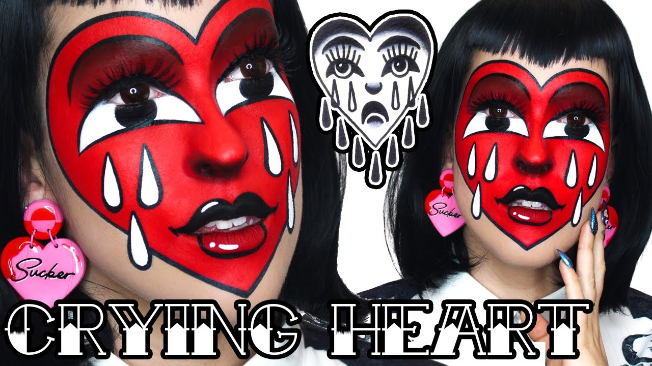 💔 CRYING HEART 💔 TATTOO INSPIRED MAKEUP LOOK