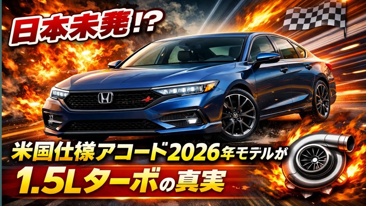 🚗🔥💥 日本未発売⁉ 米国仕様アコード2026年モデルがヤバすぎた…1.5Lターボの真実