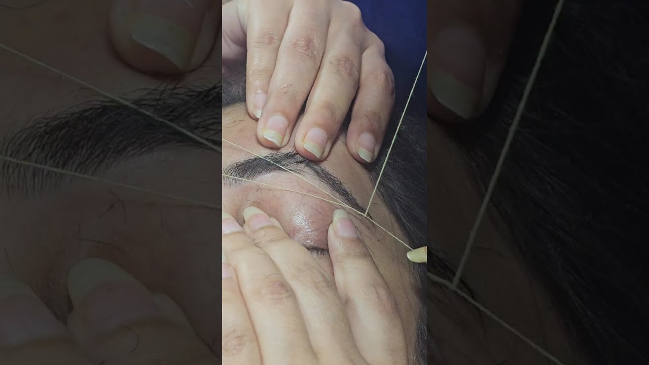 R shape eyebrow thread tutorial @NISHA_LAMBHA#trending#viral