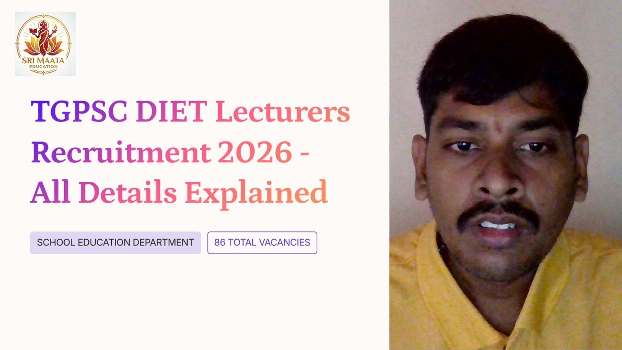 TGPSC DIET Lecturers Recruitment 2026: Dates, Eligibility, Age Limit, Exam Scheme & Syllabus