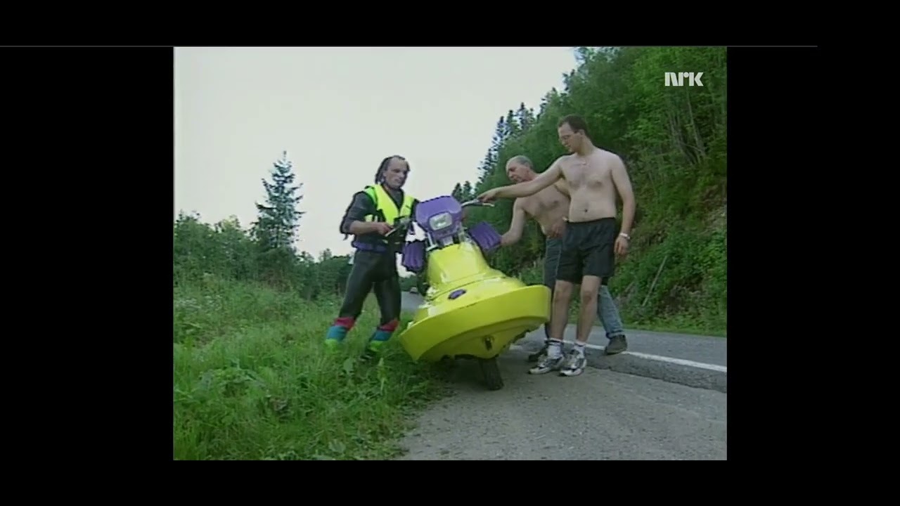 Amfibiesykkelen fra Selbu. NRK Norge Rundt 1997
