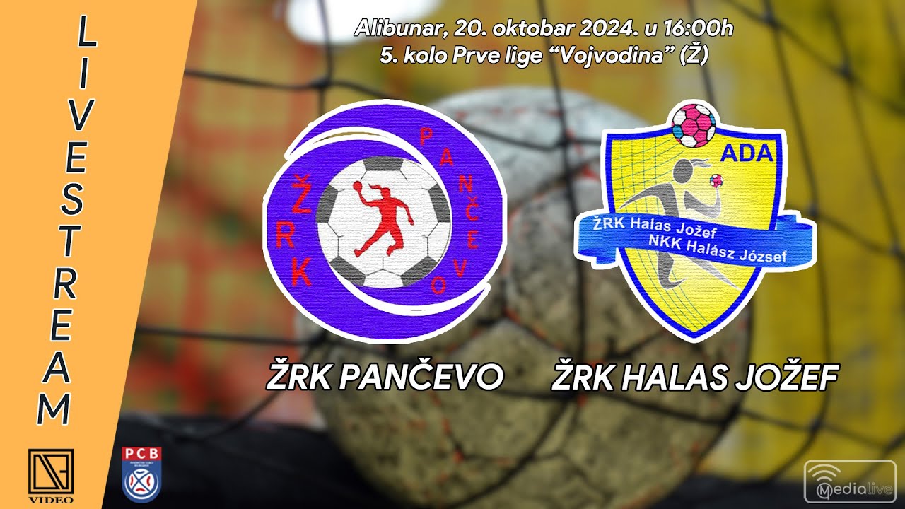 ŽRK PANČEVO Pančevo - ŽRK HALAS JOŽEF Ada (Full match Livestream) [20.10.2024.]