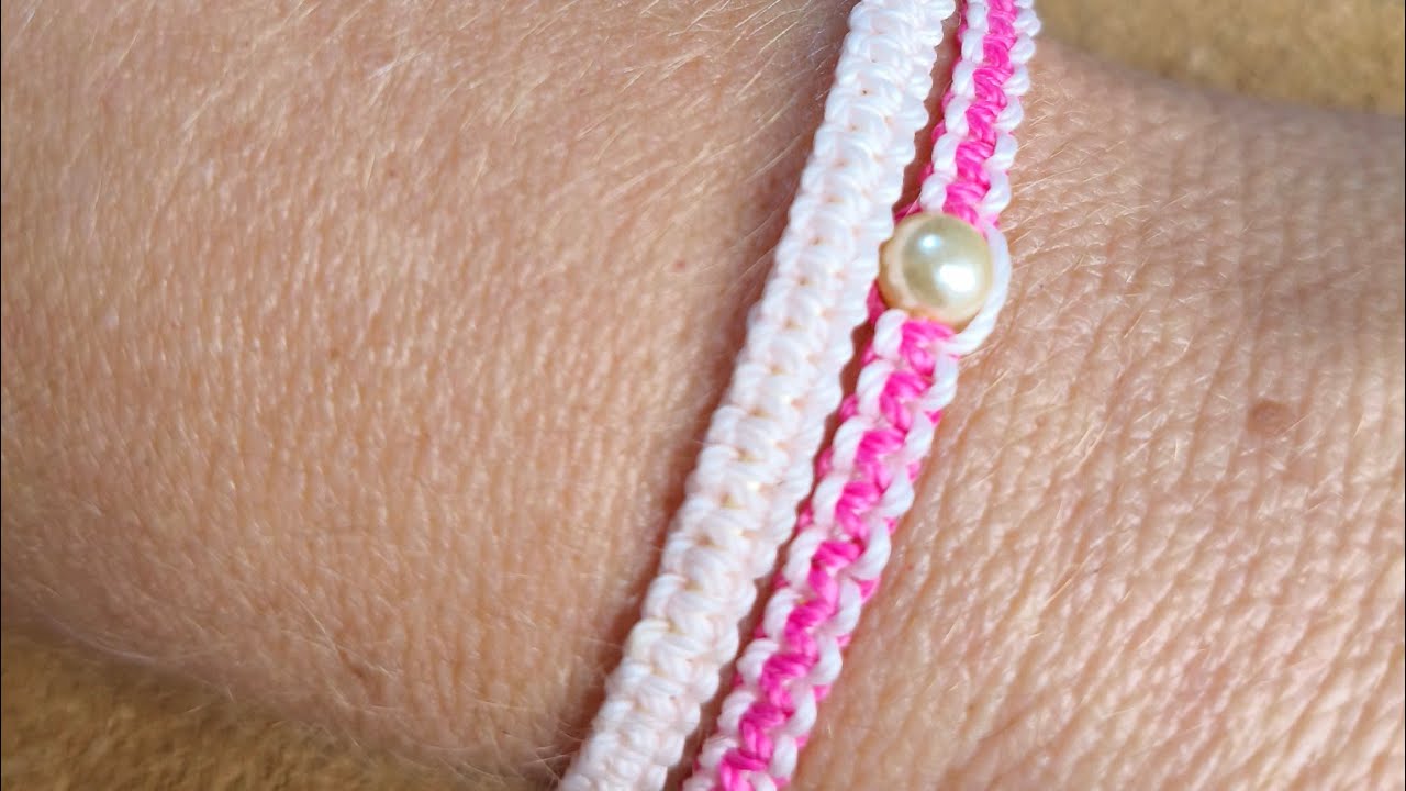 Pulseira Fácil de Macramê | Easy Macrame Bracelet com Nó Duplo (Square Knot) #MacrameBracelet #diy