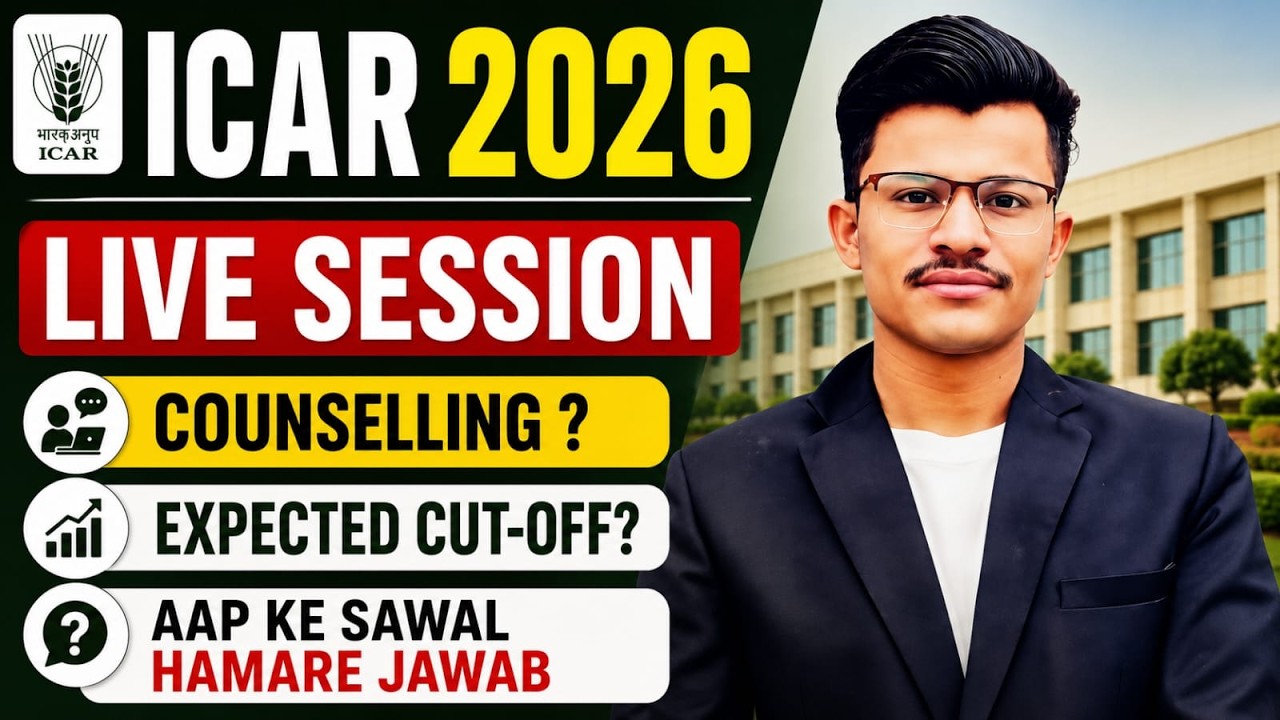 CUET -ICAR 2026 Counselling Update? ICAR Expected Cut-off ? kisko milega ICAR Me College? Live Q & A