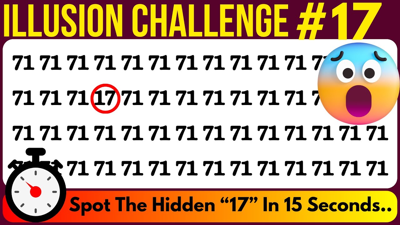 Optical Illusion Hides the Number 17! - Illusion Challenge Level 17 by Mindful Mosaic 2.0
