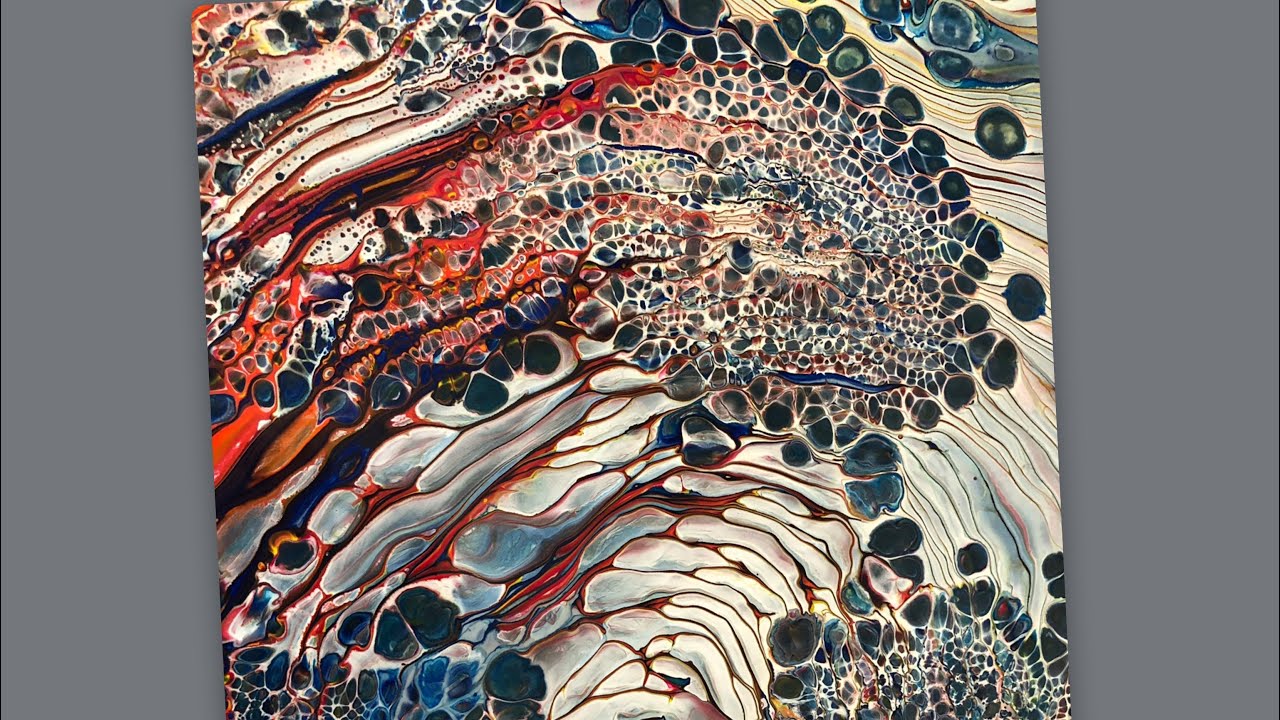 Epic waterfall pour with a twist/ 3D floating cells acrylic pour magic