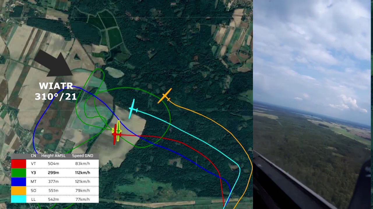 Pięć szybowców na jednym polu  #glider #outlanding