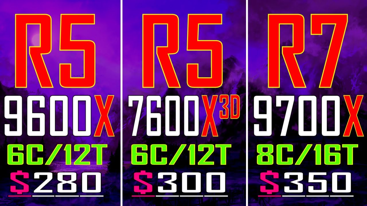 RYZEN 5 9600X vs RYZEN 5 7600X3D vs RYZEN 7 9700X || PC GAMES BENCHMARK TEST ||