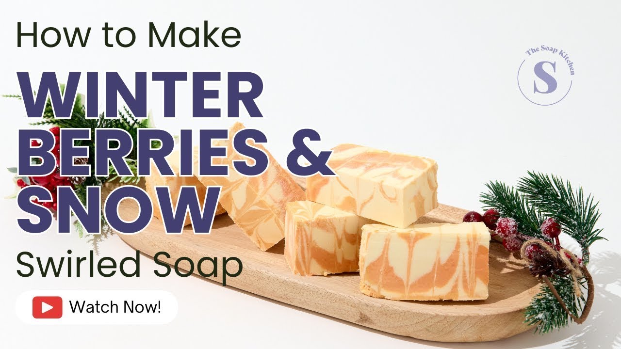 How To Make Winter Berries & Snow Swirled Soap | Cold Process Soap
