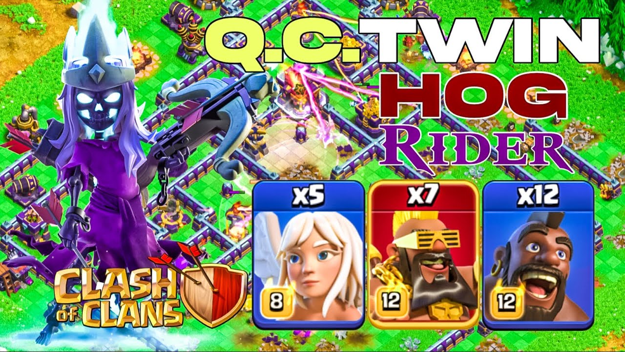 Twin Hogs: TH15 Queen Charge Hog and Super Hog Rider Legend League Attacks! Clash of Clans