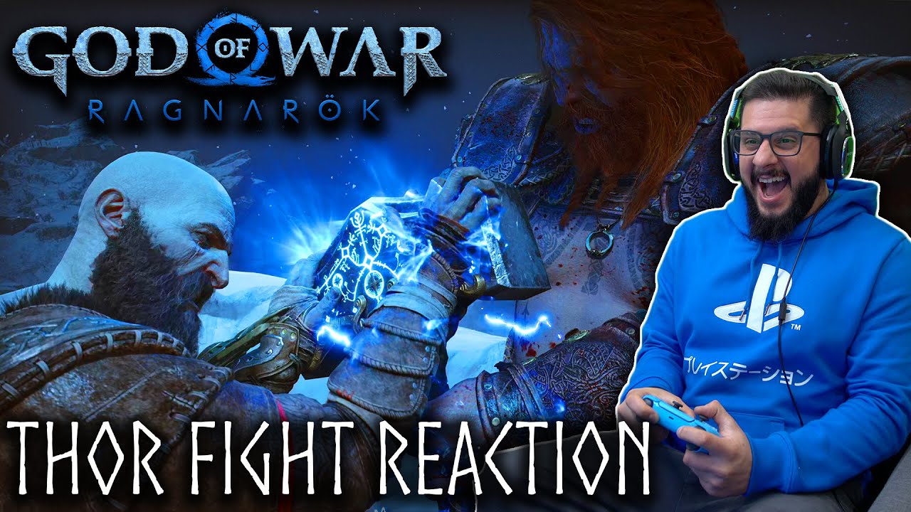 THOR vs KRATOS Fight scene REACTION [God of War Ragnarok PS5 Gameplay 4K 60FPS HDR]