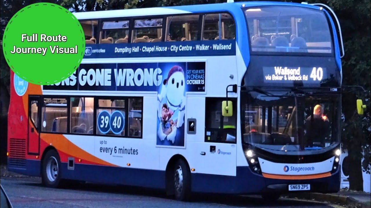 Stagecoach Newcastle 40 Full Route Journey Visual- Wallsend to Chapel House | SN69ZPS 11288