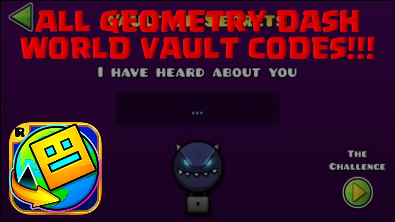 GEOMETRY DASH WORLD ALL VAULT CODES!!! HOW TO ACCESS THE VAULT IN GEOMETRY DASH WORLD!!!