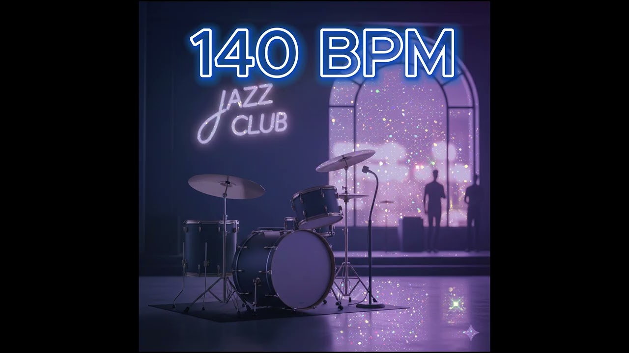 Jazz Swing Drum Backing Track - 140 BPM (Drums Only)