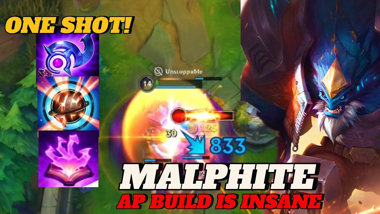 Wild Rift Malphite Gameplay, Ap Build In Mid lane.