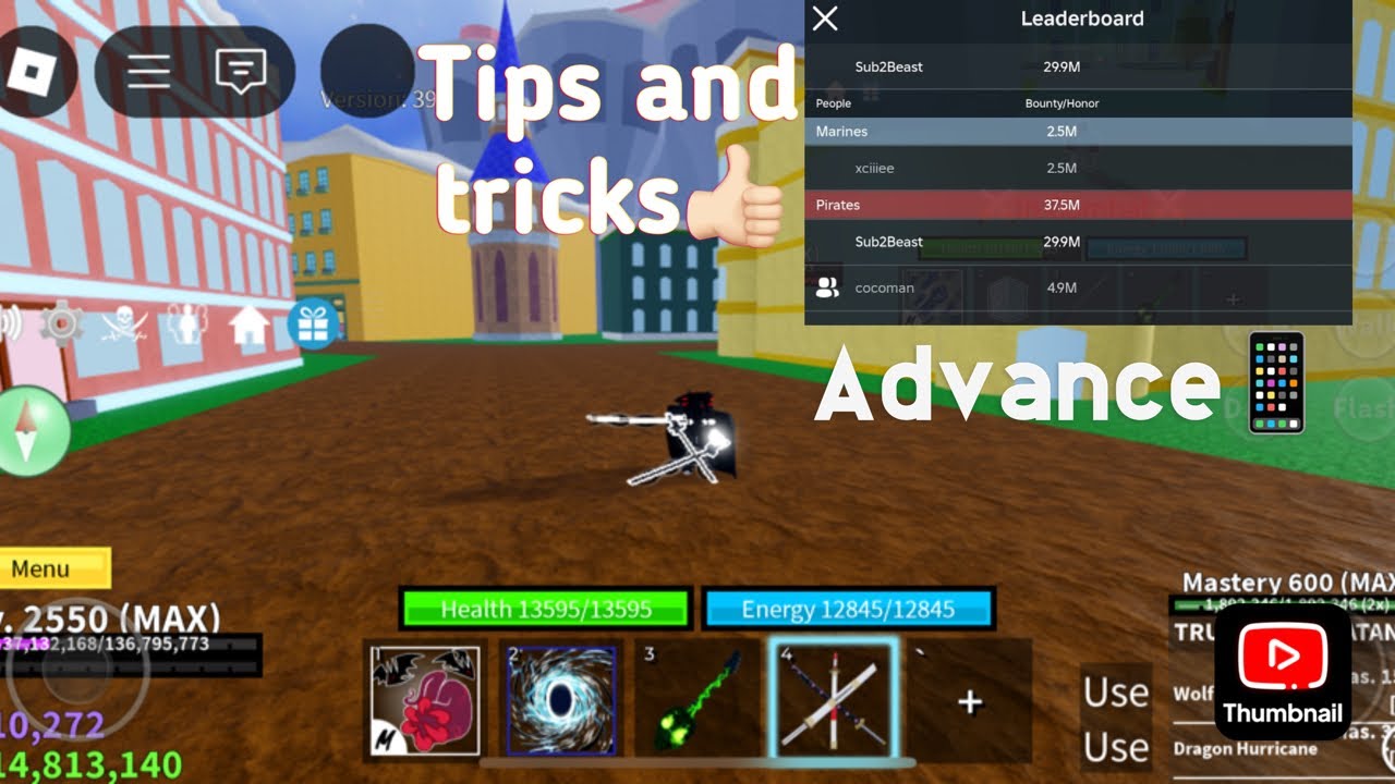 Advance Mobile 📱PvP Tips and tricks ||Bloxfruits