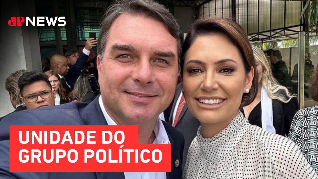 Flávio Bolsonaro anuncia conversa com Michelle para alinhar pré-campanha