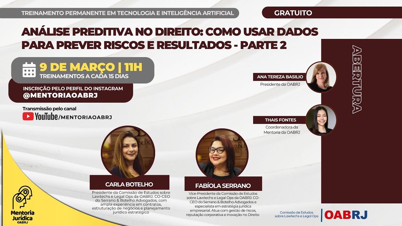 Análise Preditiva no Direito:Como usar dados para prever riscos e resultados - Parte 2 - 09/03 - 11H