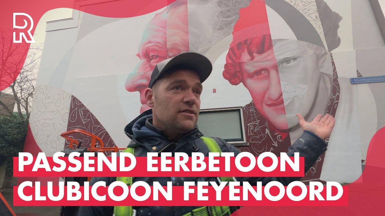 MEGAGROTE MUURSCHILDERING in Oude Noorden | EERBETOON overleden EYENOORD clubicoon WIM JANSEN