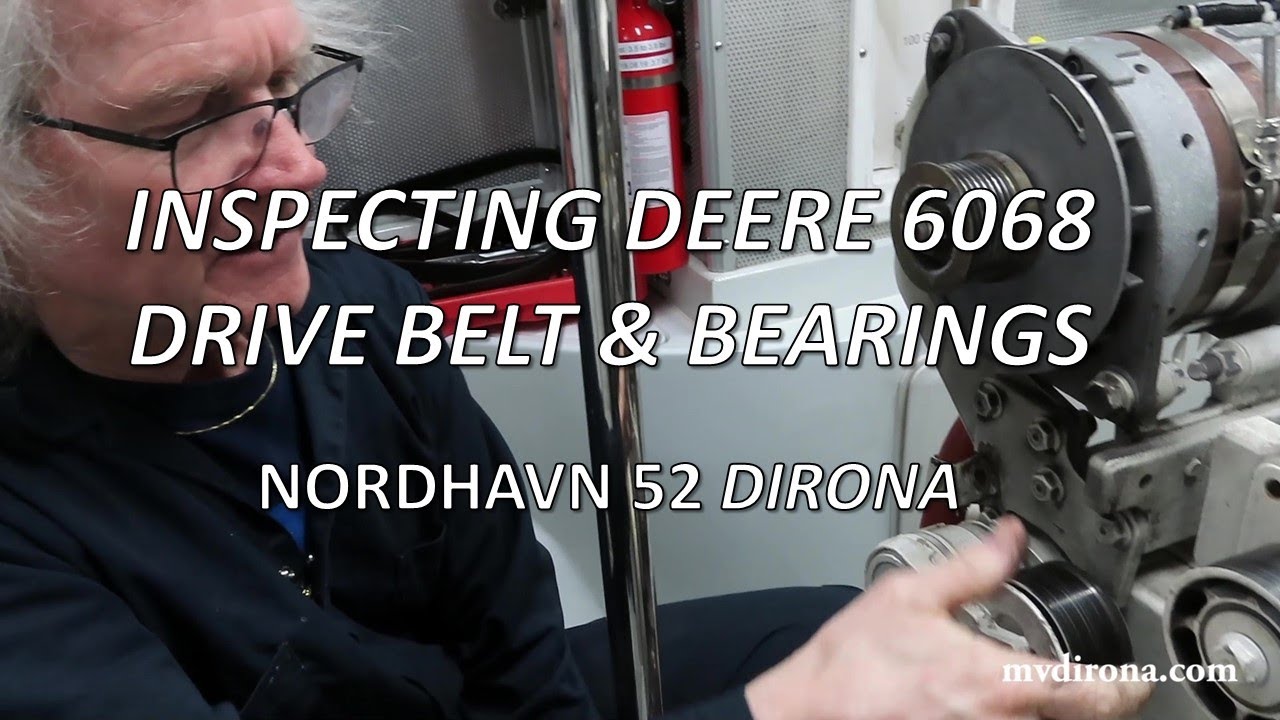 Проверка ремня привода вспомогательных агрегатов и подшипников John Deere 6068 (канал MV Dirona)