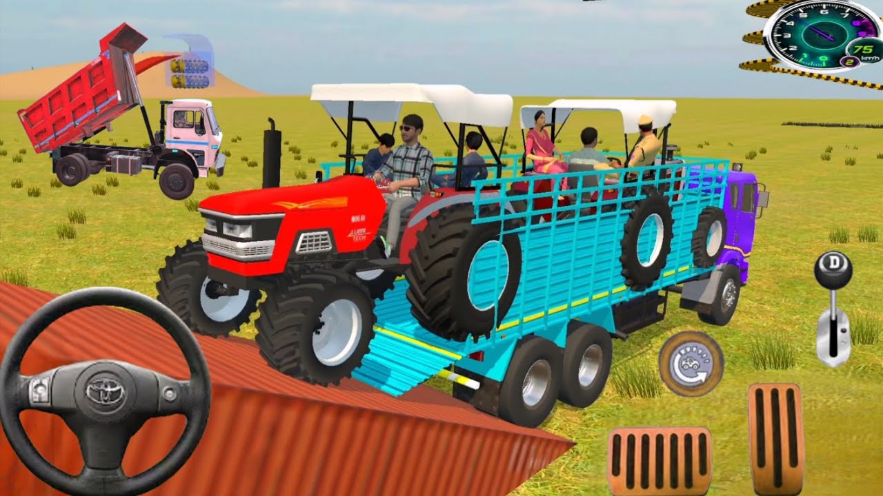 🛣️part 306 #india #3d #gaming  Tractors Loaded Inside Big Truck /: Heavy Loading Challenge in #truck