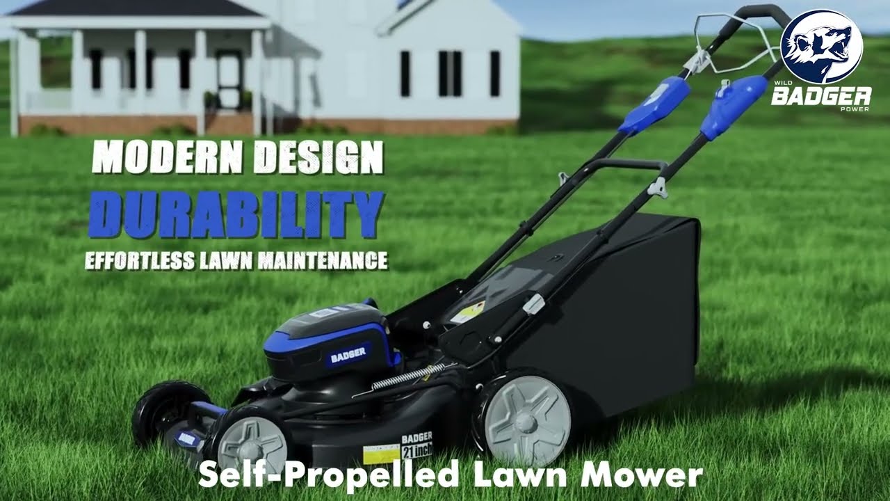 Discover the Wild Badger Power 40V 21'' Self-Propelled Lawn Mower: Precision, and Effortless Mowing!