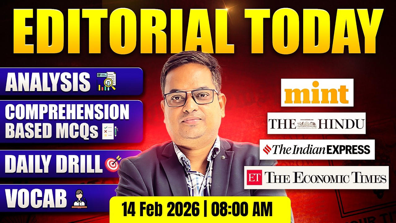 The Hindu Editorial Analysis🔥| 14 Feb 2026 | Vocabulary, Reading, Grammar | Santosh Sir