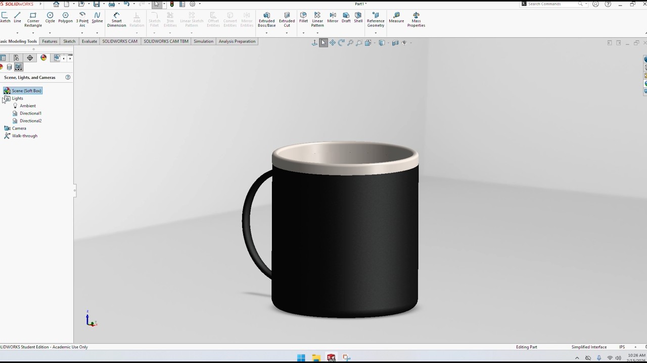 SolidWorks for Students - Making a Simple Coffee Mug Intro Project