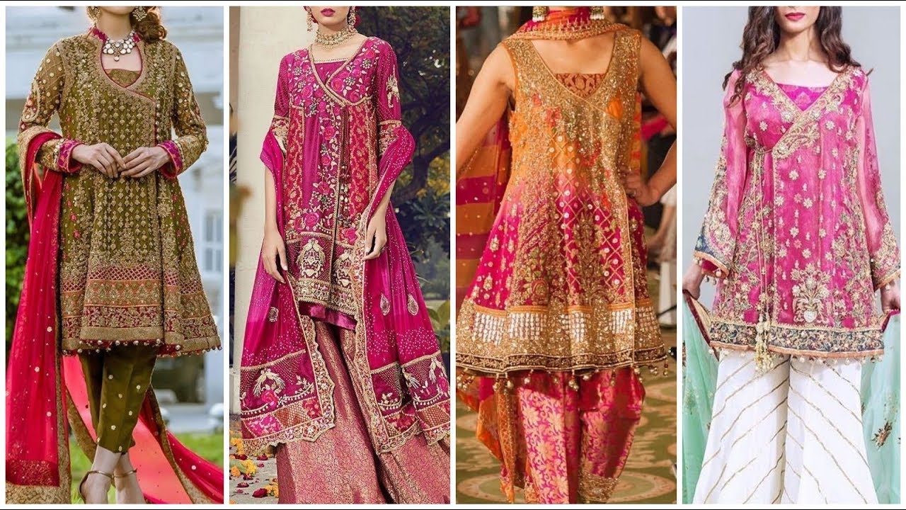 Pakistani gorgeous Angrakha dresses for bridal wear and party wear latest 2020 collection
