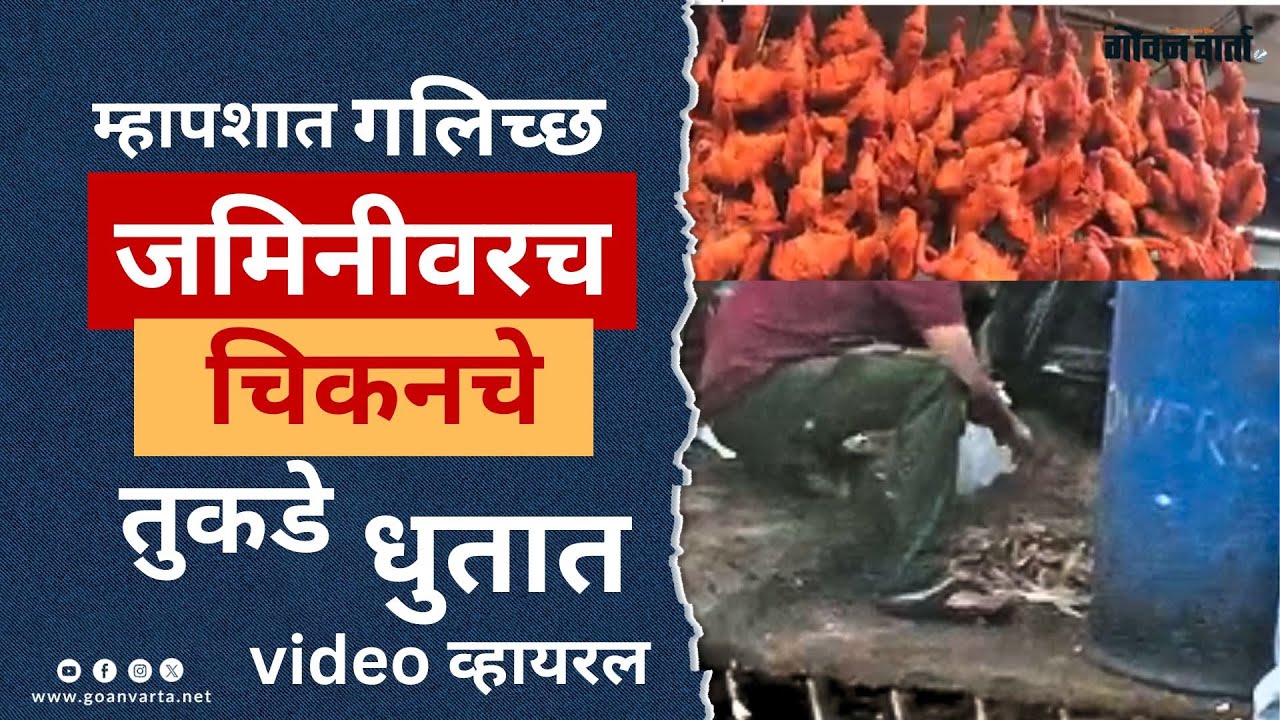 Goa Nonveg | म्हापशात मांसाहारी खाद्यविक्रेते जमिनीवरच धुतात चिकनचे तुकडे