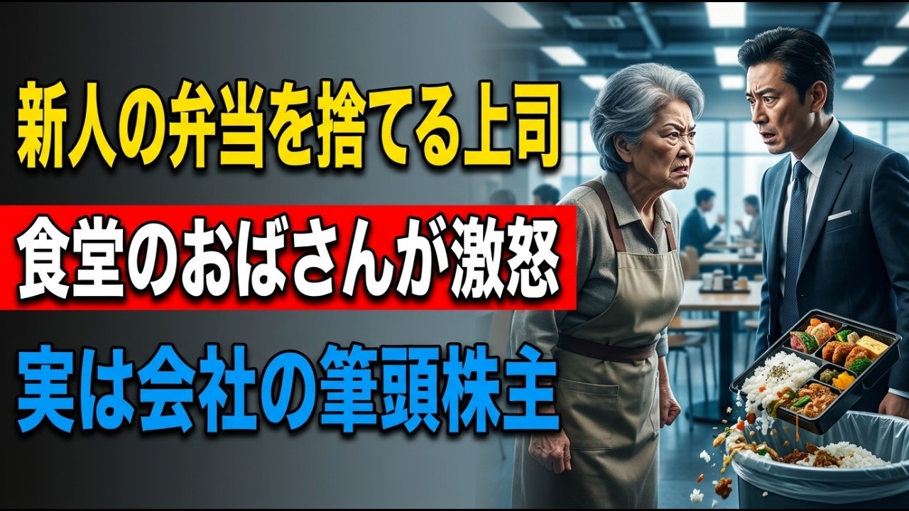 新入社員の弁当をゴミ箱に投げ捨てた課長、食堂のおばさんの一言で全員が凍りついた