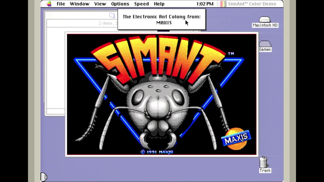 Sim Ant Game Demo on Macintosh