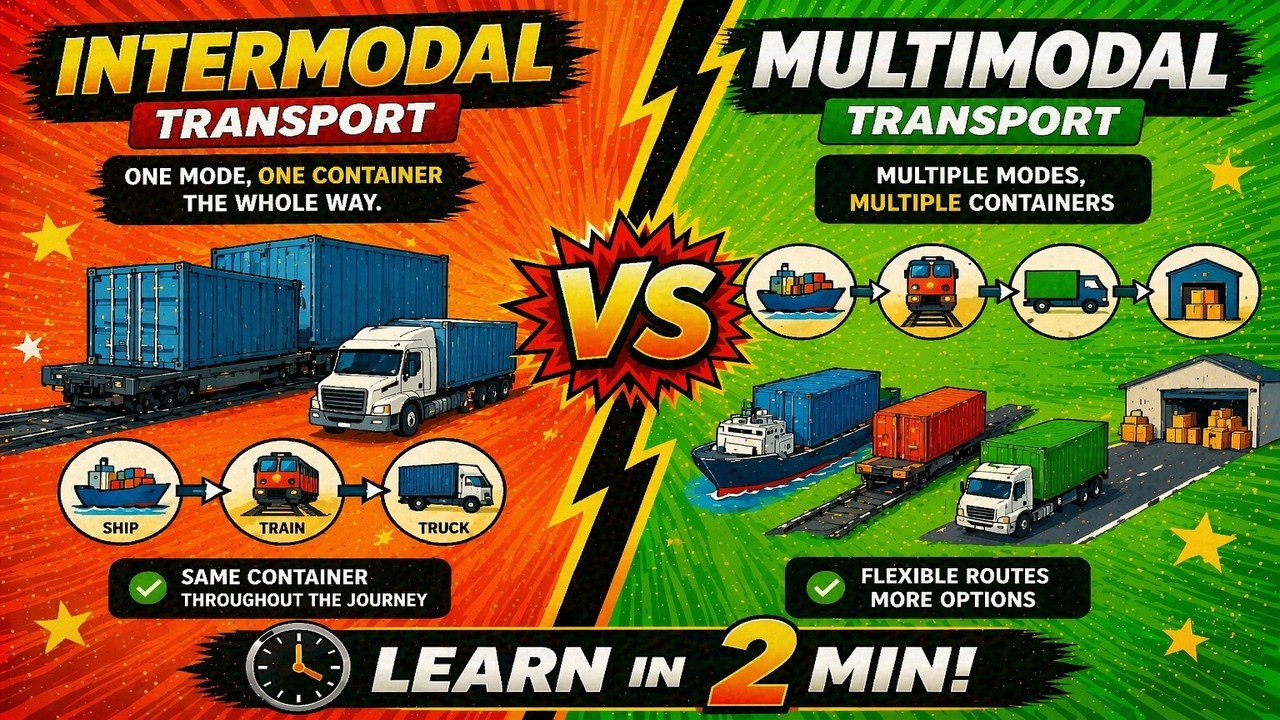 Intermodal Transport vs Multimodal Transport