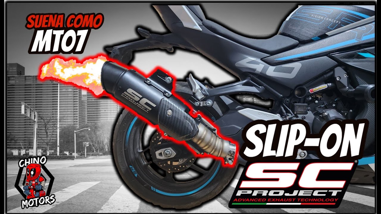 Новая выхлопная система SC Project для моего CF Moto 450SR || Slip-On || Звучит как MT07 🔥🔥