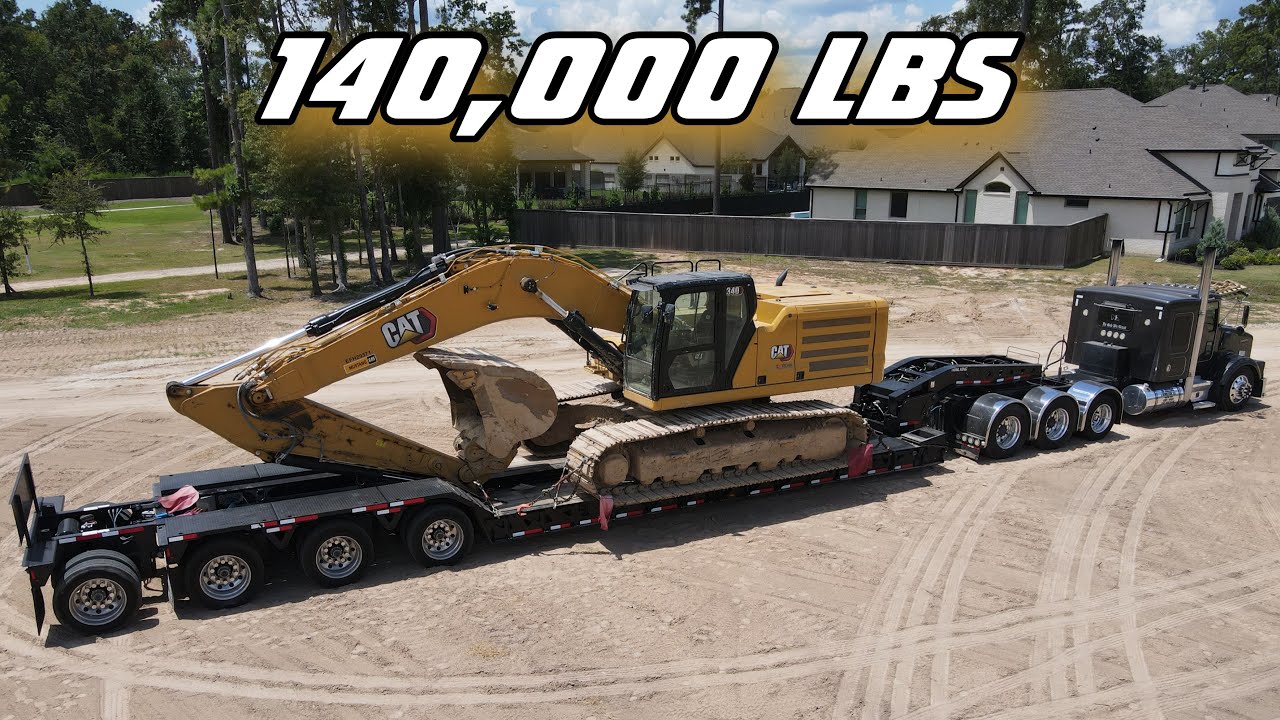 Let’s get HEAVY !! Kenworth hauling 340 CAT excavator, HIGH REVS & LOUD JAKES 😎 