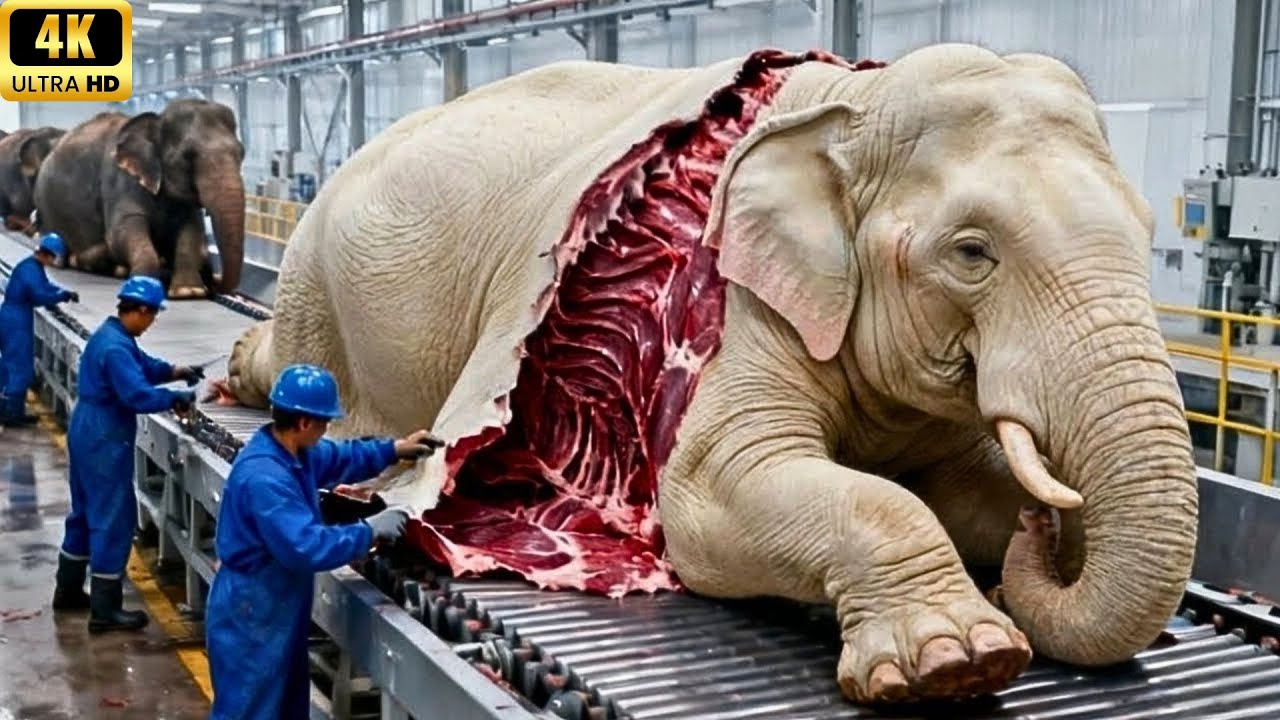 Inside a Large-Scale Elephant Hide Factory | Industrial Leather Processing Process