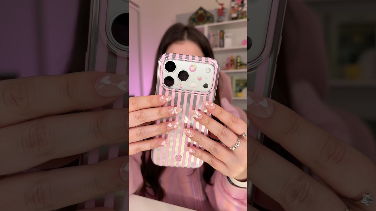 MAKING MY PRESS ON NAILS (my valentines nails🪽💞) #youtubeshorts #shorts #nails