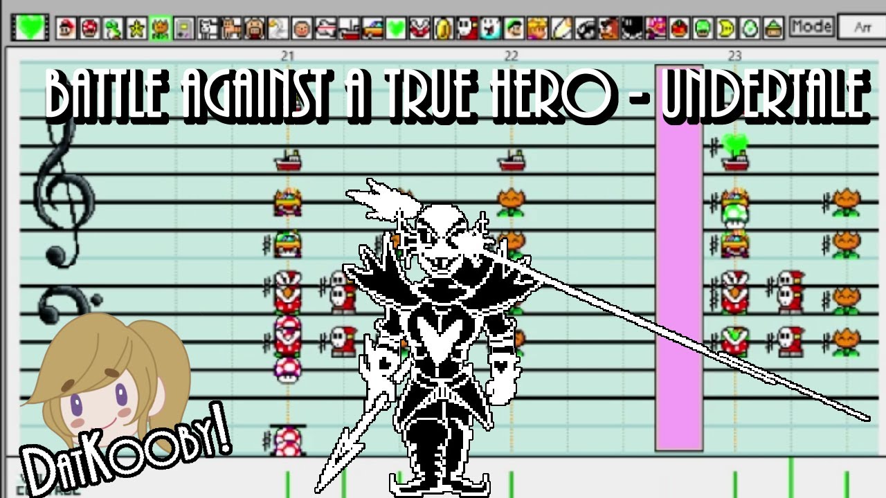 Battle Against a True Hero - Undertale - Super Mario Paint - [DatKooby Remake Project]