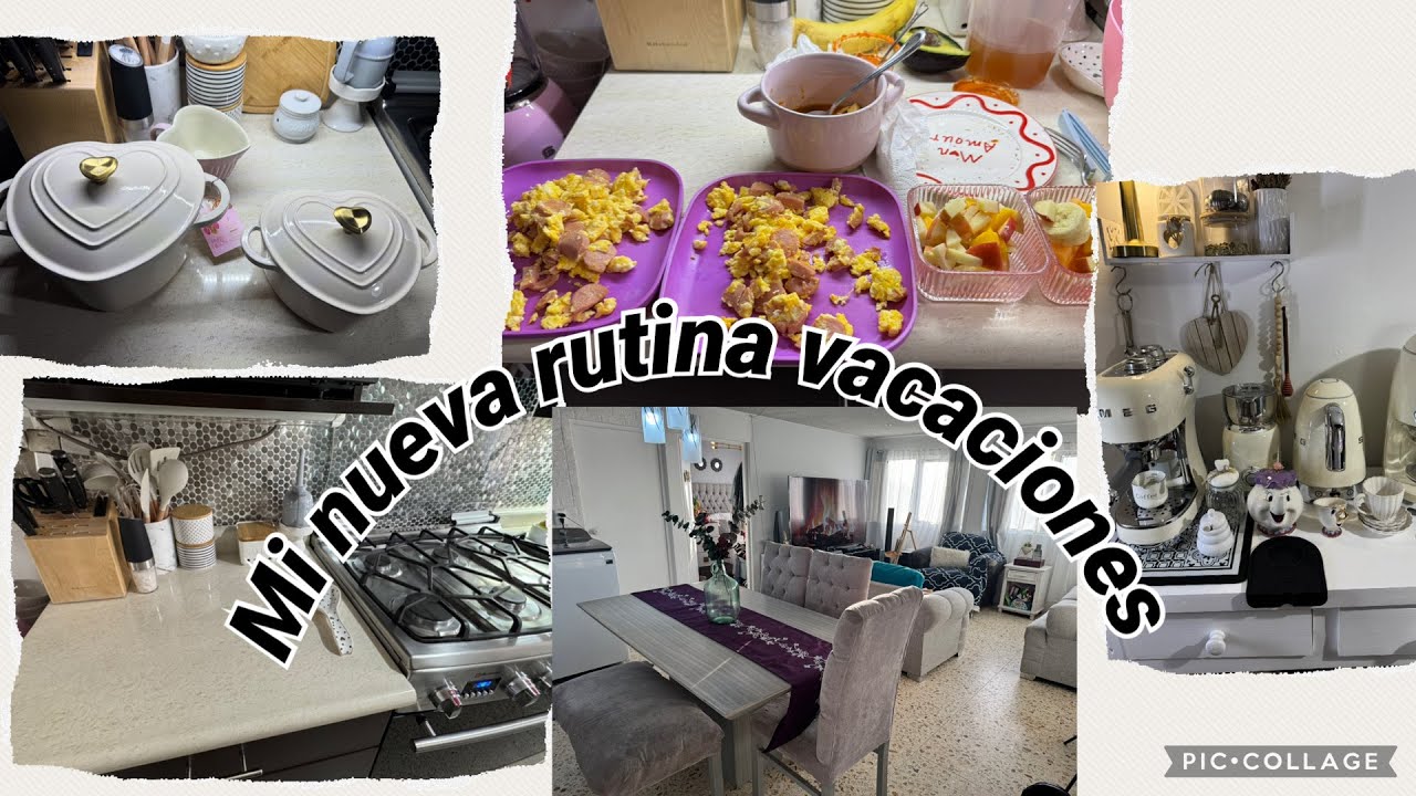 Rutina nueva de vacaciones niñas en casa compras desayunos día a día de una ama de casa