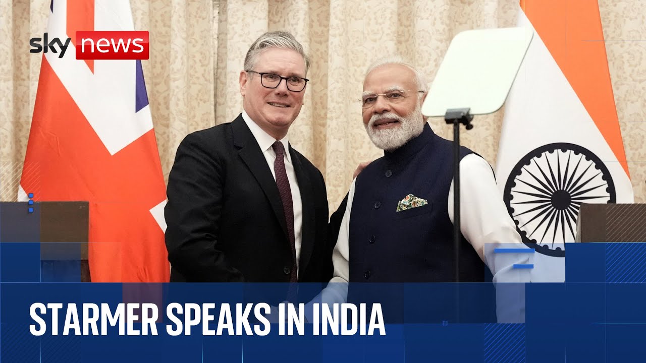 Sir Keir Starmer speaks alongside Narendra Modi as part of India trip