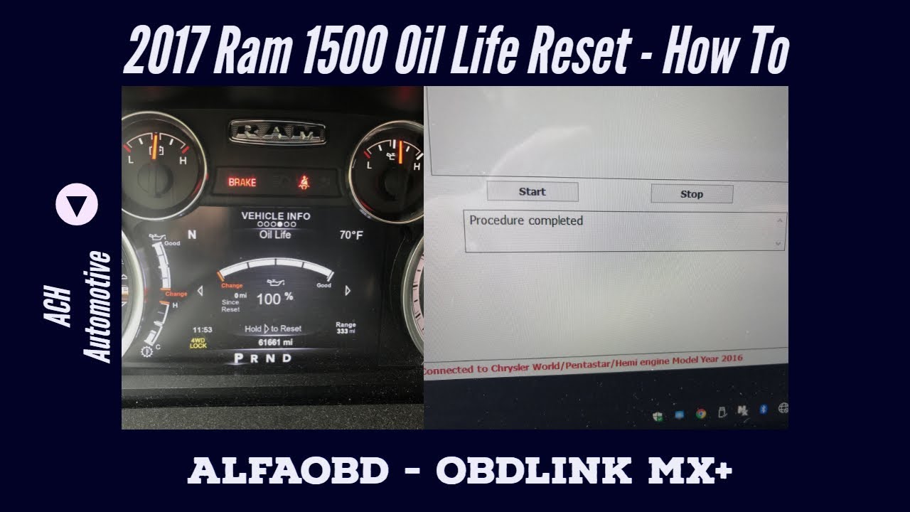 Reset Oil Life with AlfaOBD and OBDLinkMX+ | 2017 Ram 1500