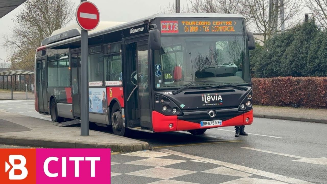 Bus irisbus citelis N°10278 ligne CITT trajet complet de T.Centre commercial à promenade de Flandre