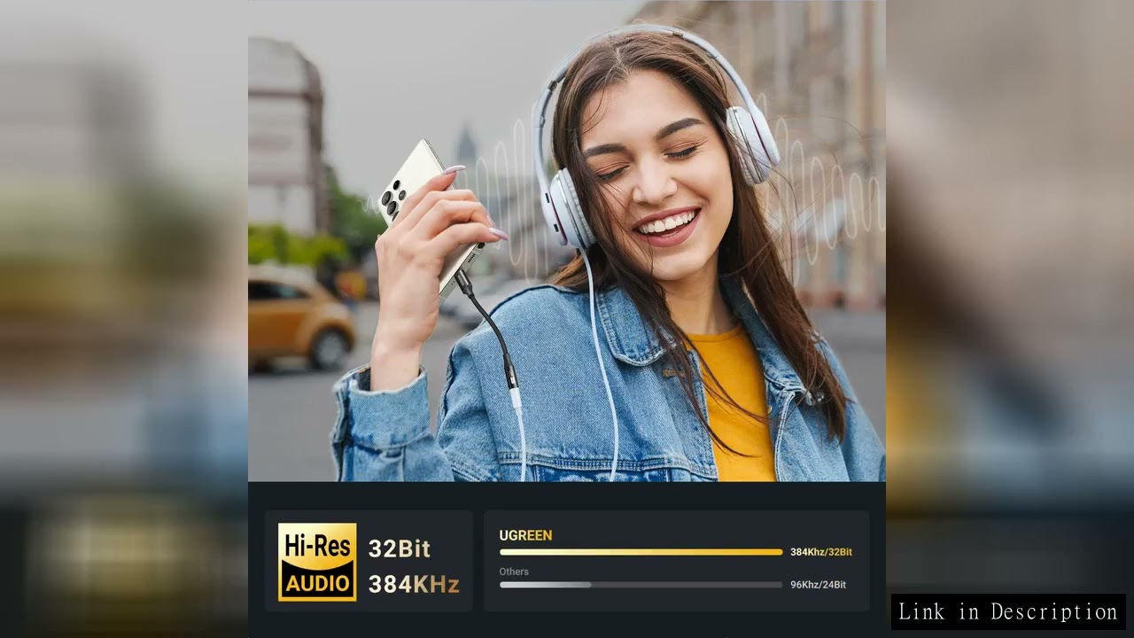 UGREEN Sound Card Type C to 3.5mm AUX Cable Adapter Earphone Converter DAC Chip PD QC Charging Sound
